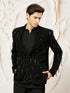 Men's Black Jacquard Blazer